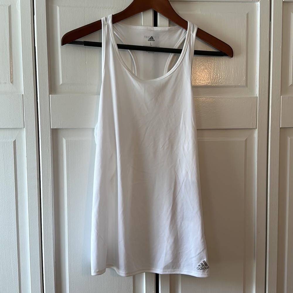Adidas white tank top